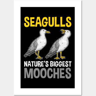 Seagulls Nature's Biggest Mooches print for a Bird Lover Posters and Art